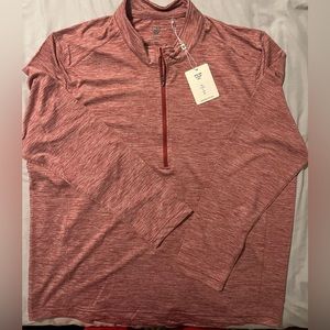 NWT Graham Luxe Heather Red Golf Quarter-Zip Pullover